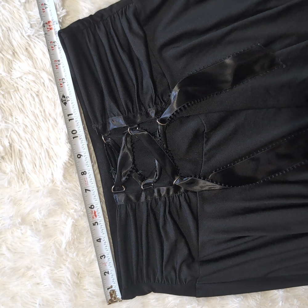 Y2K Vintage Morbid Threads Black Lace Up Asymmetrical Goth Fairy Skirt Size XL - Picture 6 of 7